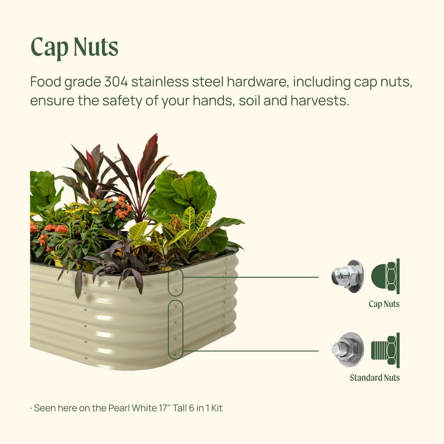 Vego Garden 17" Tall 42" Round Metal Raised Garden Bed