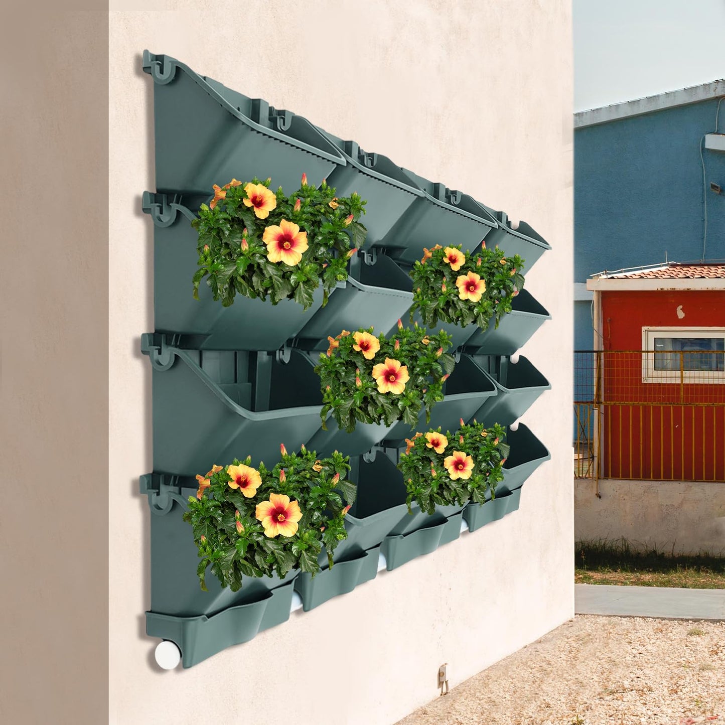 Vertical Wall Planter with 16 Self-Watering Pots