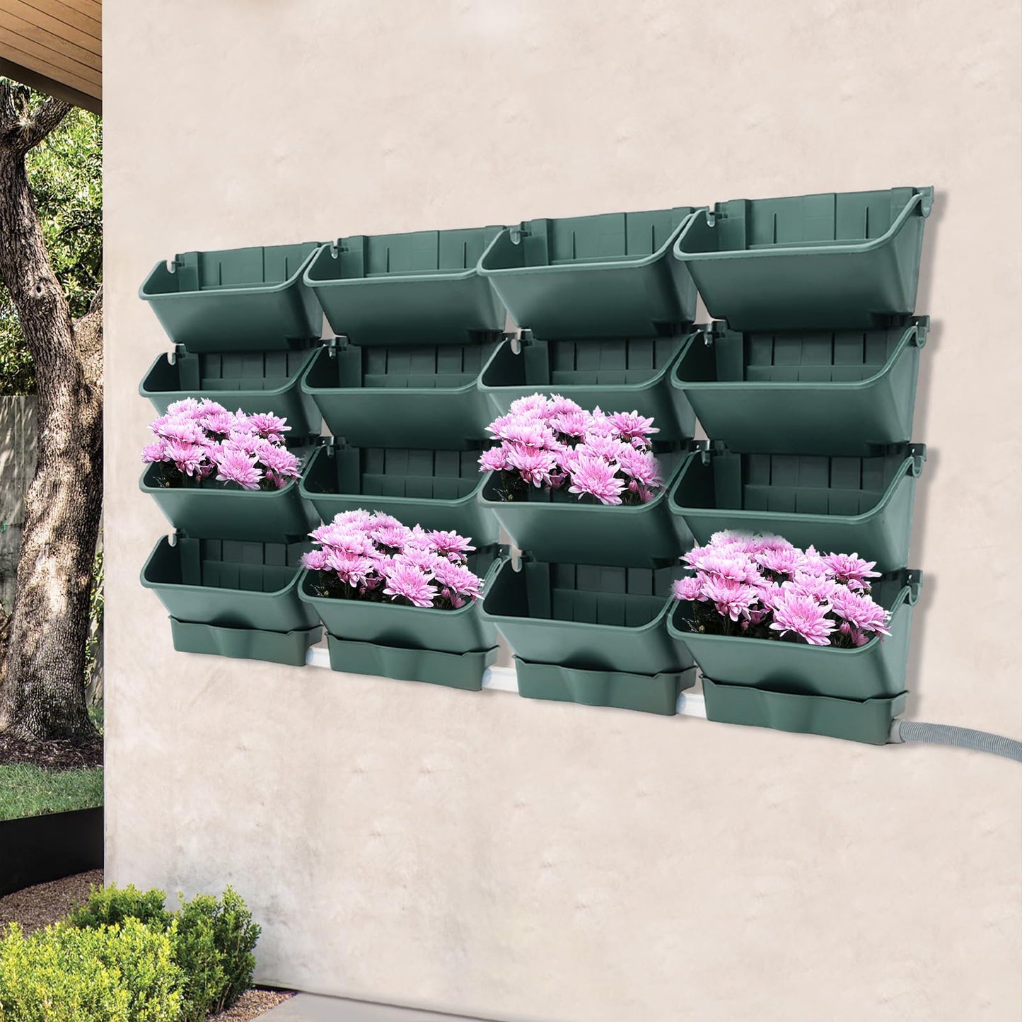 Vertical Wall Planter with 16 Self-Watering Pots