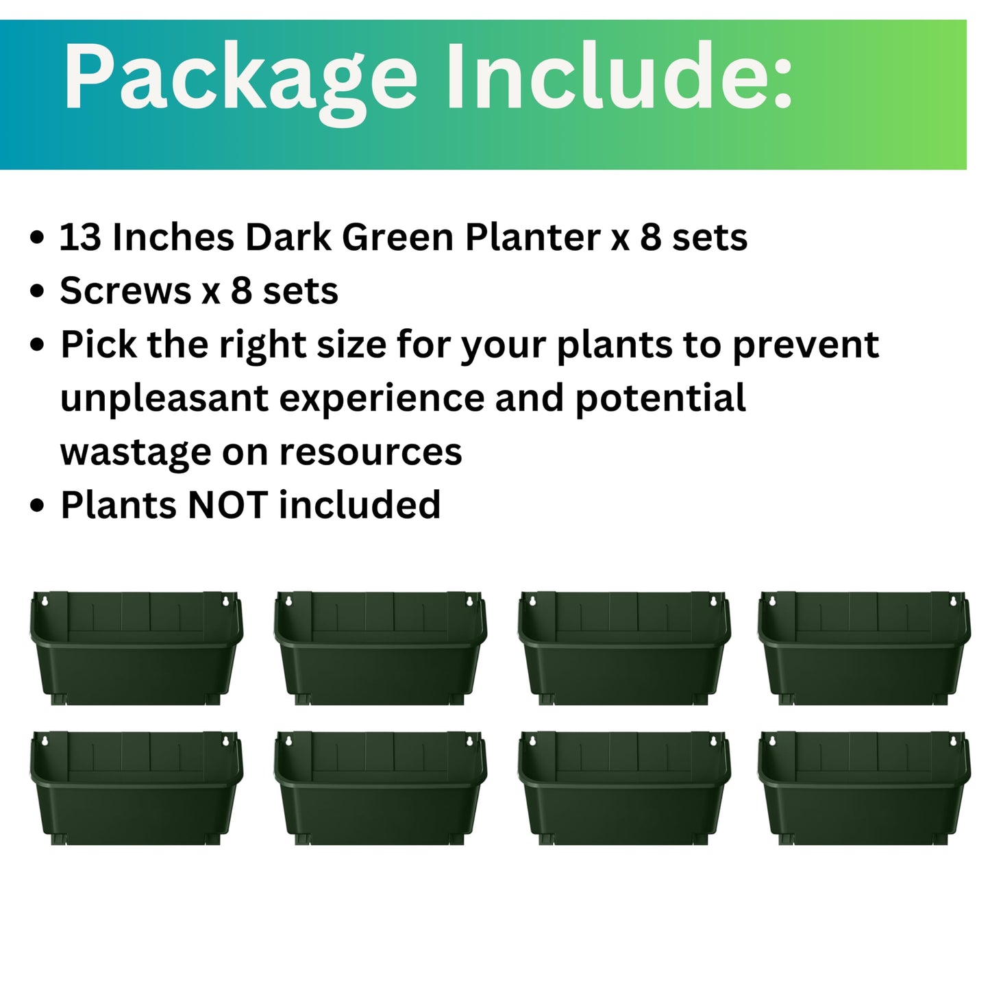 8-Pack Vertical Wall Planters