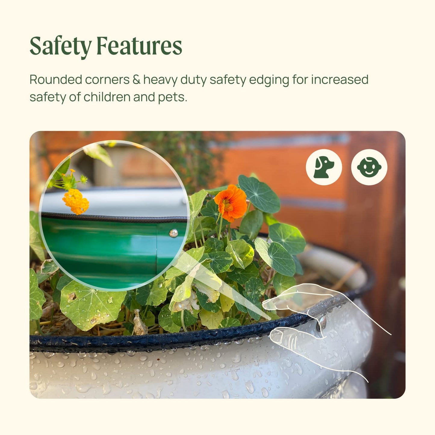 Vego Garden 17" Tall 42" Round Metal Raised Garden Bed