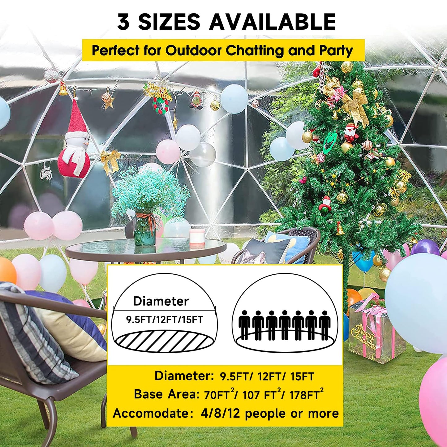 Gaonala 12ft Bubble Tent Dome