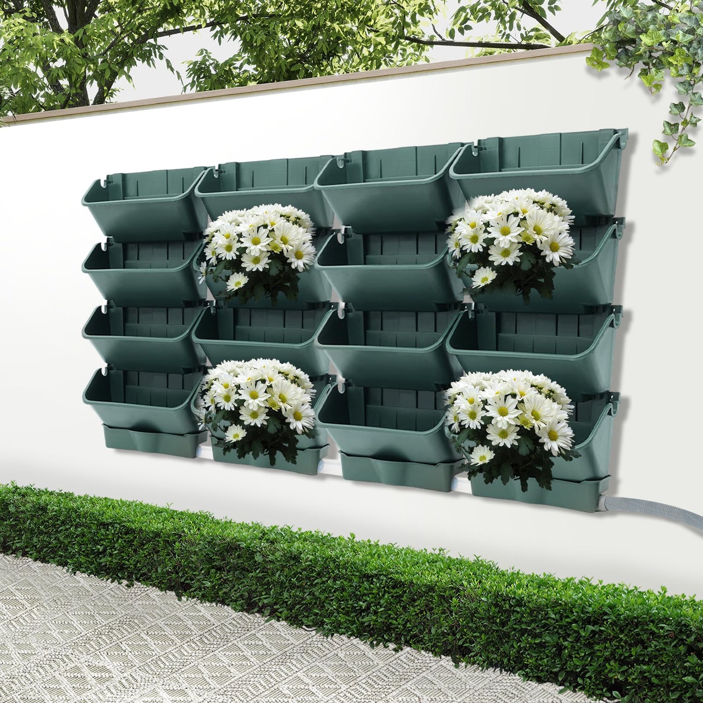 Vertical Wall Planter with 16 Self-Watering Pots