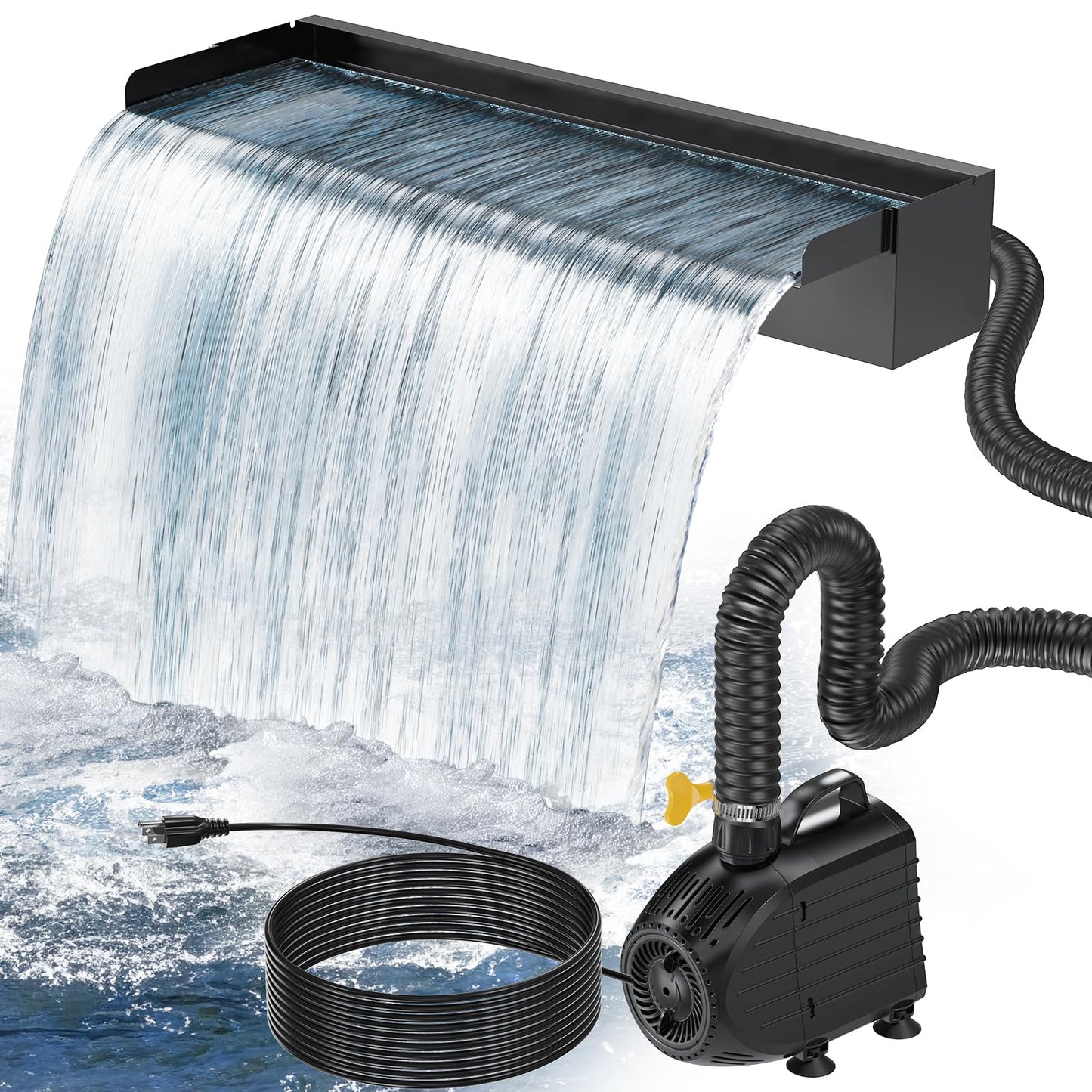 24" Stainless Steel Pond Waterfall Kit with 1200GPH Pump