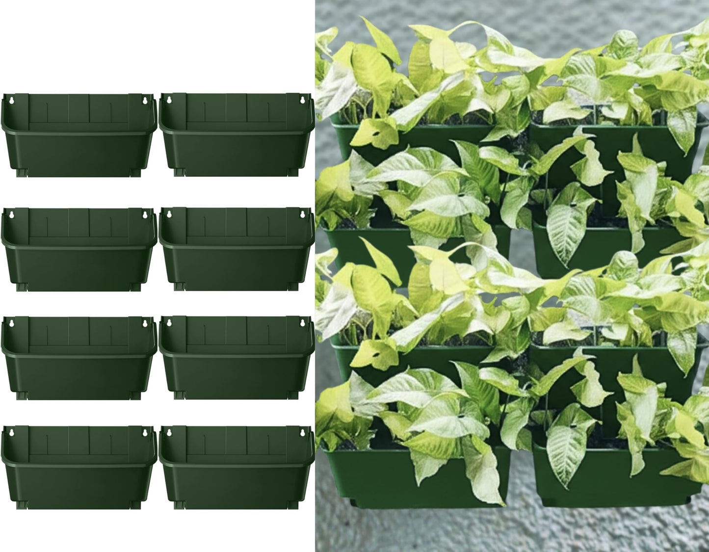 8-Pack Vertical Wall Planters