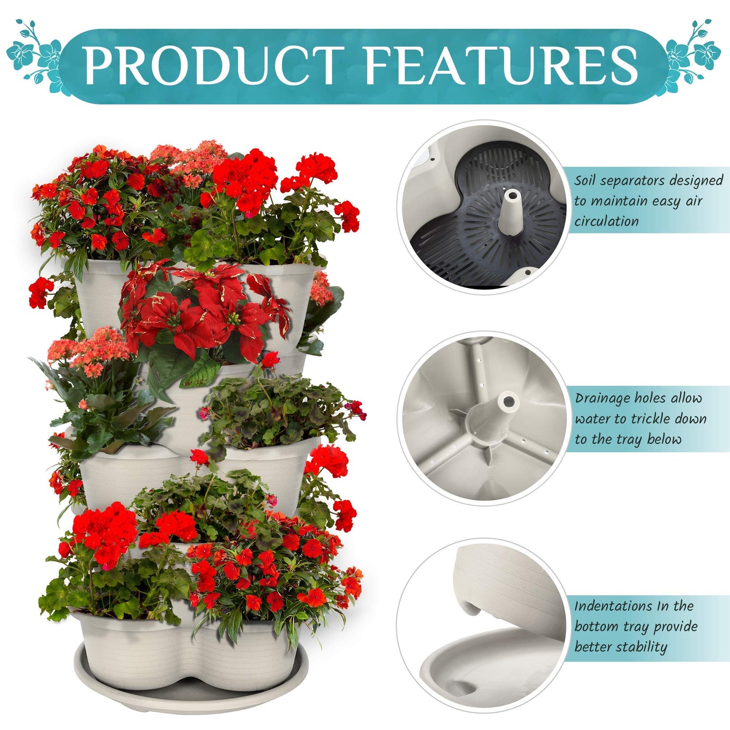 Amazing Creation Vertical Oasis Stackable Planter
