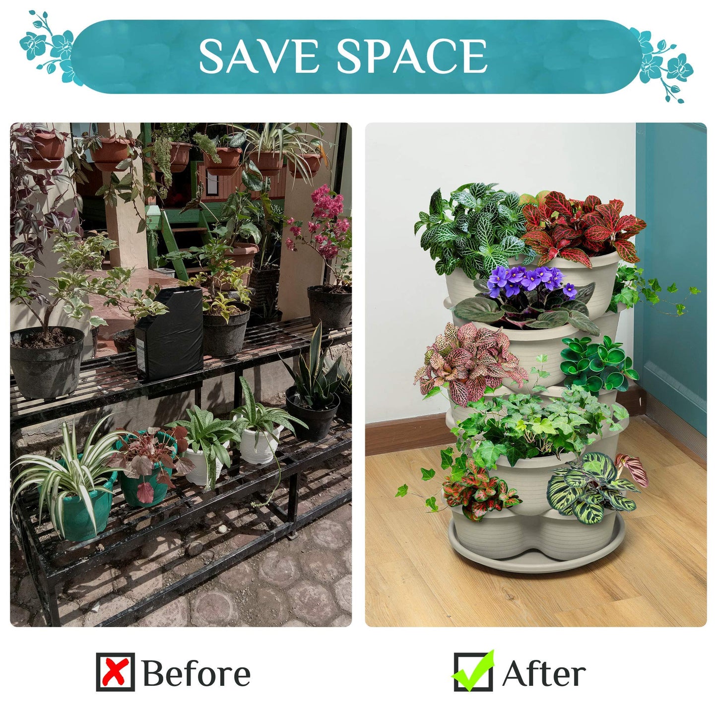 Amazing Creation Vertical Oasis Stackable Planter