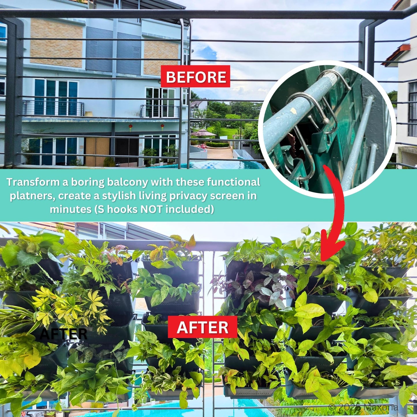 8-Pack Vertical Wall Planters