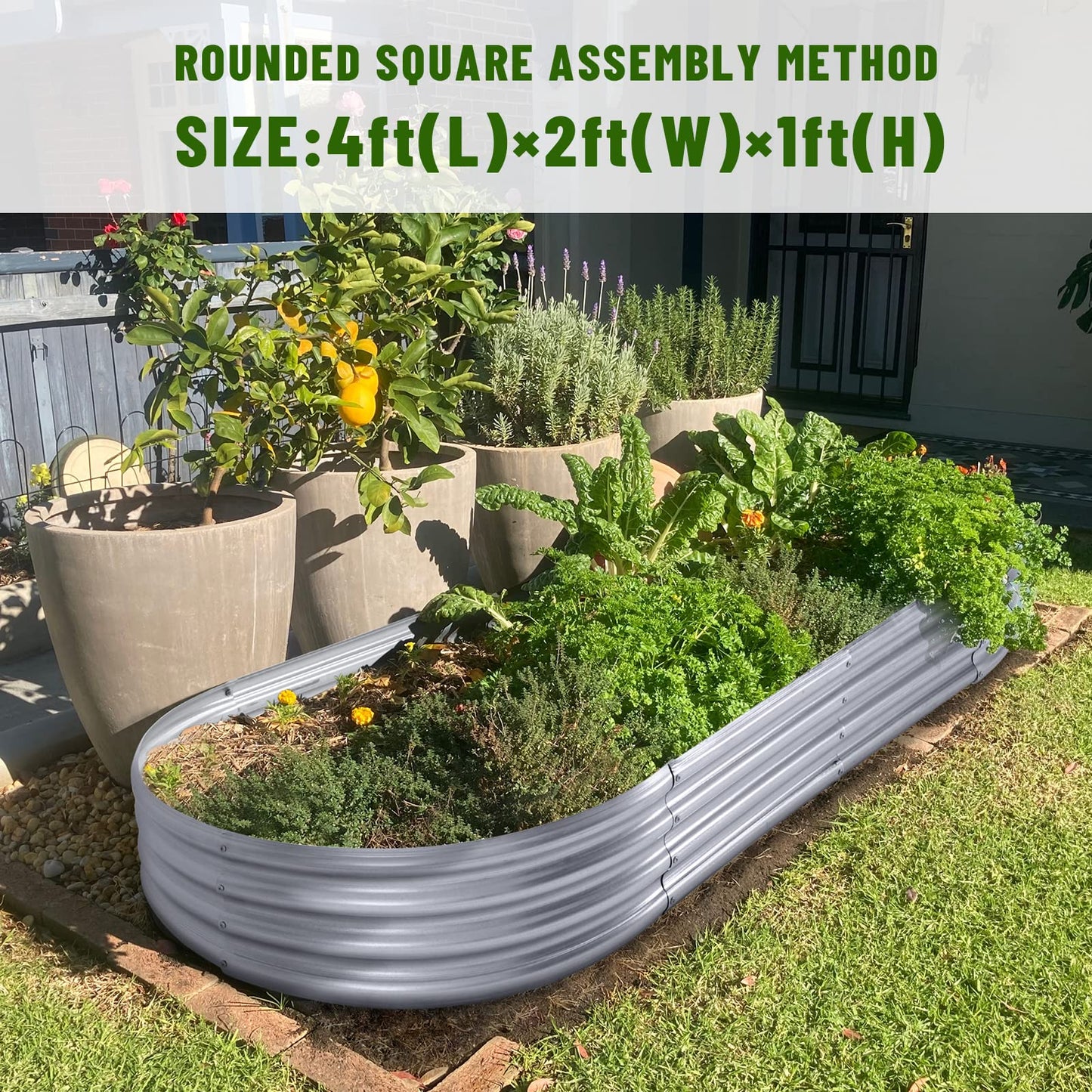 Land Guard Galvanized Raised Garden Bed Kit