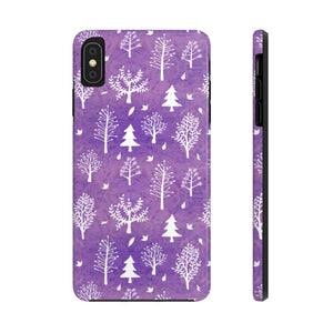 Winter Trees Tough Phone Cases - Purple