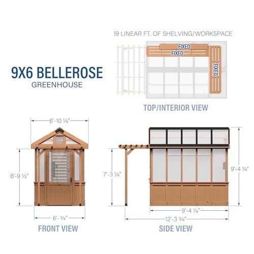 Backyard Discovery Bellerose 9'x6' Cedar Greenhouse with Pergola