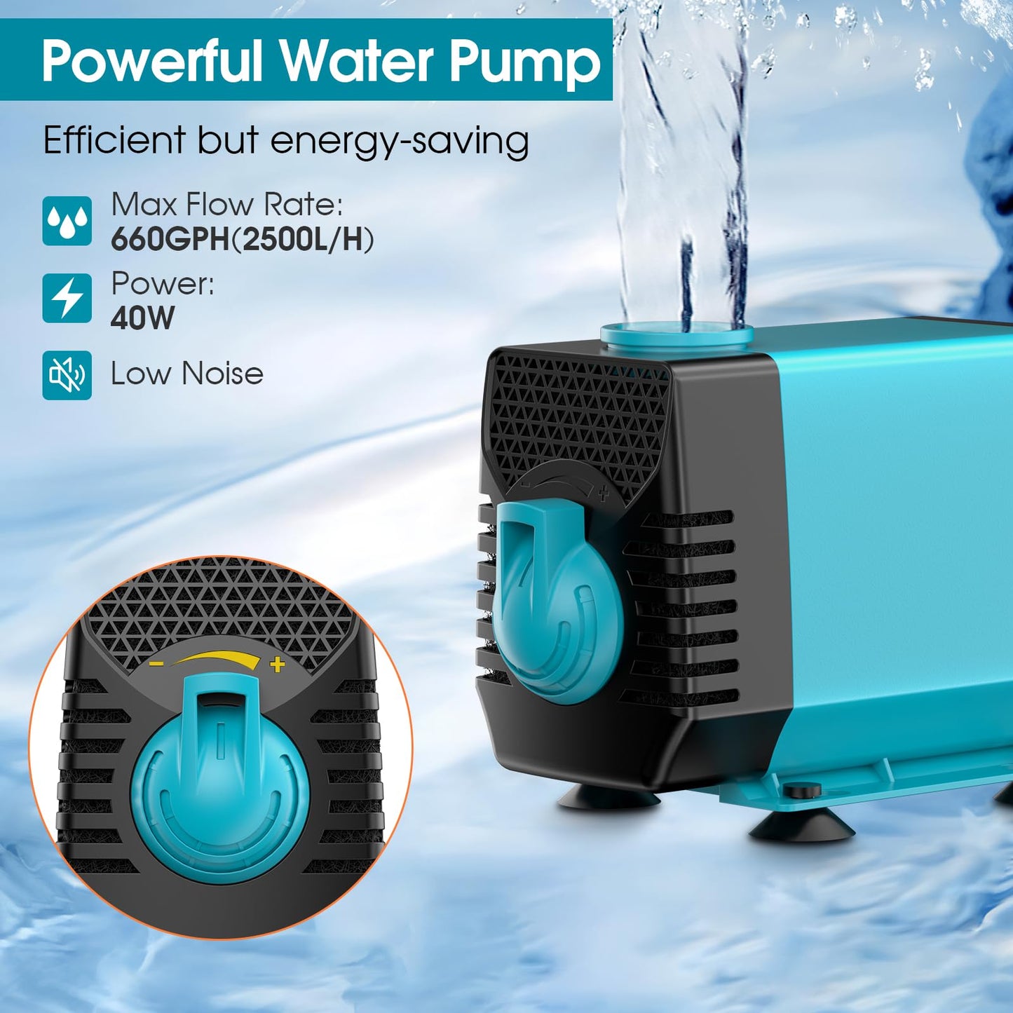 12" Stainless Steel Pond Waterfall Kit with 660GPH Pump