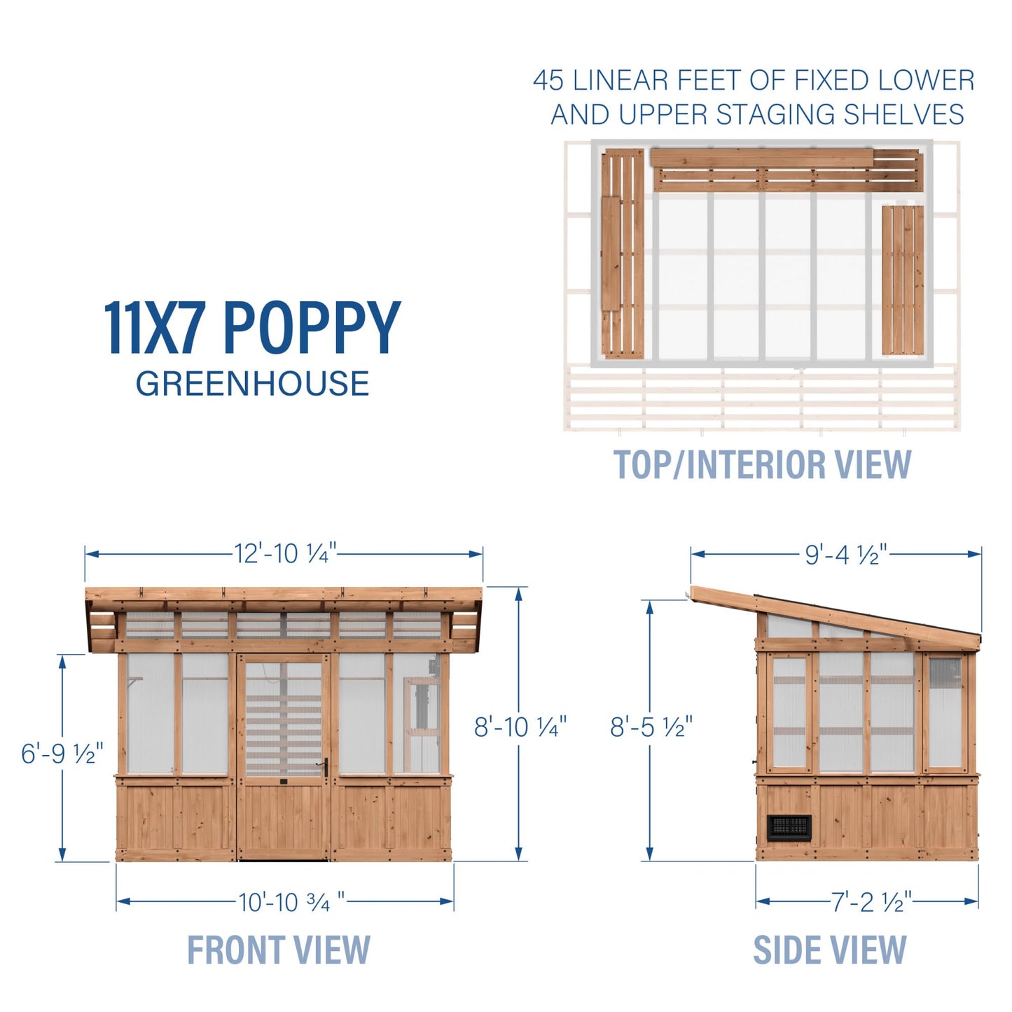 Backyard Discovery Poppy 11'x7' Cedar Greenhouse Kit