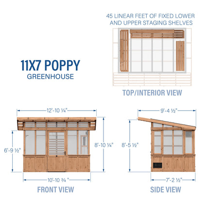 Backyard Discovery Poppy 11'x7' Cedar Greenhouse Kit