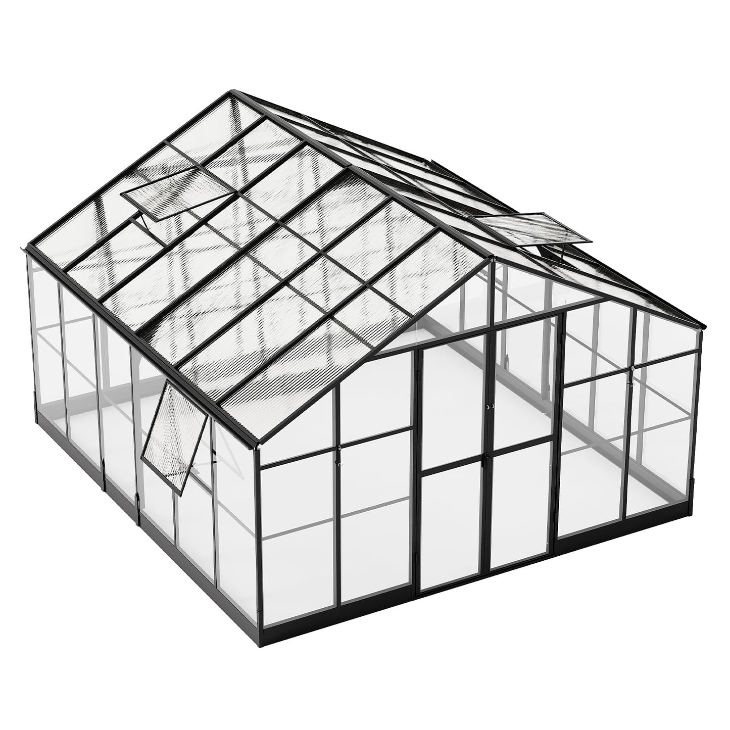 Jocisland Polycarbonate Greenhouse with 4 Vents