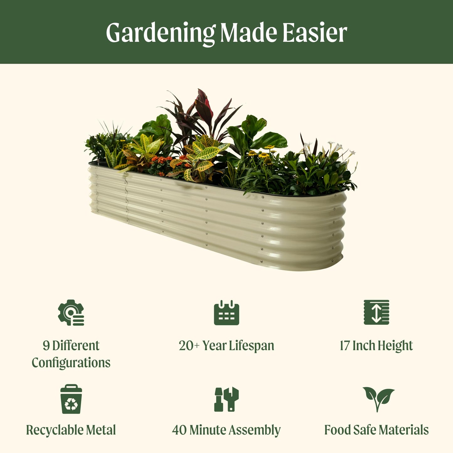 Vego Garden 9-in-1 Modular Raised Garden Bed Kit
