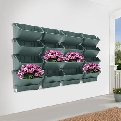 Vertical Wall Planter with 16 Self-Watering Pots