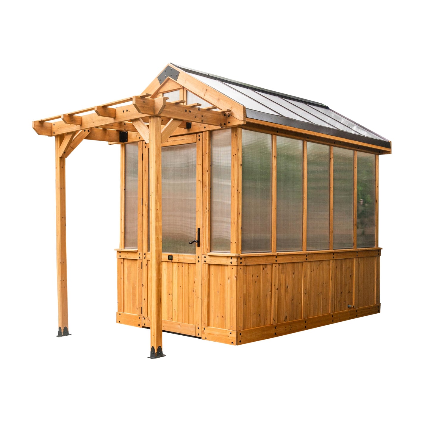 Backyard Discovery Bellerose 9'x6' Cedar Greenhouse with Pergola