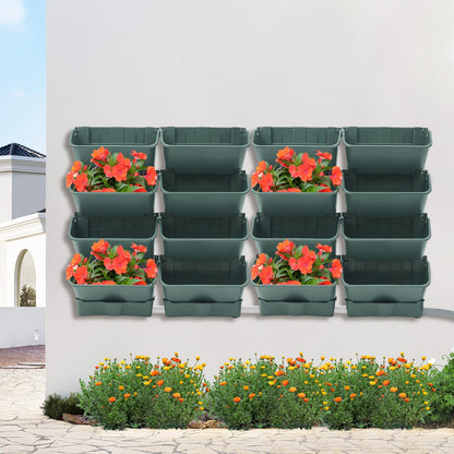 Vertical Wall Planter with 16 Self-Watering Pots