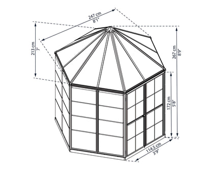 Palram - Canopia Oasis 7x8 FT Hexagon Greenhouse Kit