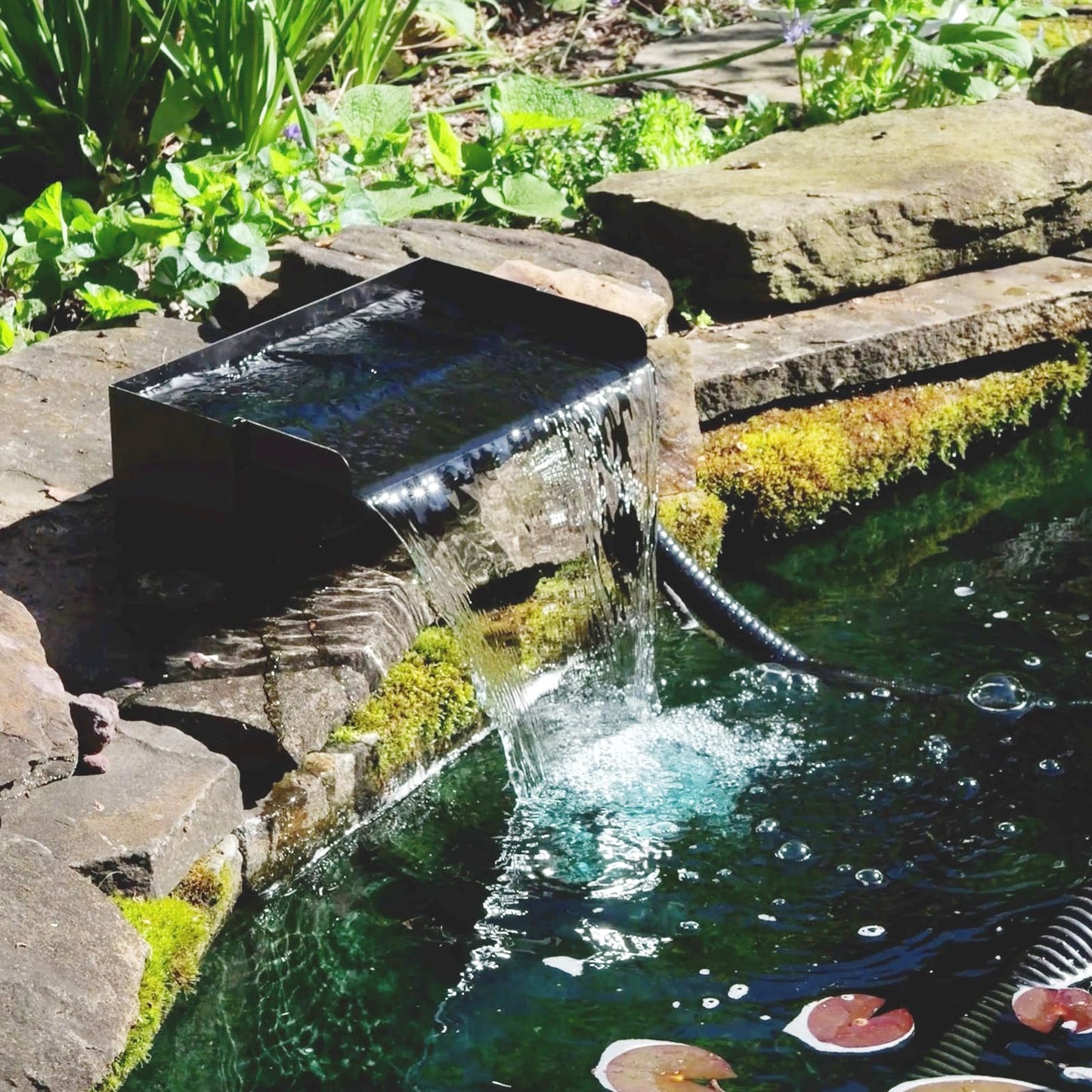 12" Stainless Steel Pond Waterfall Kit with 660GPH Pump