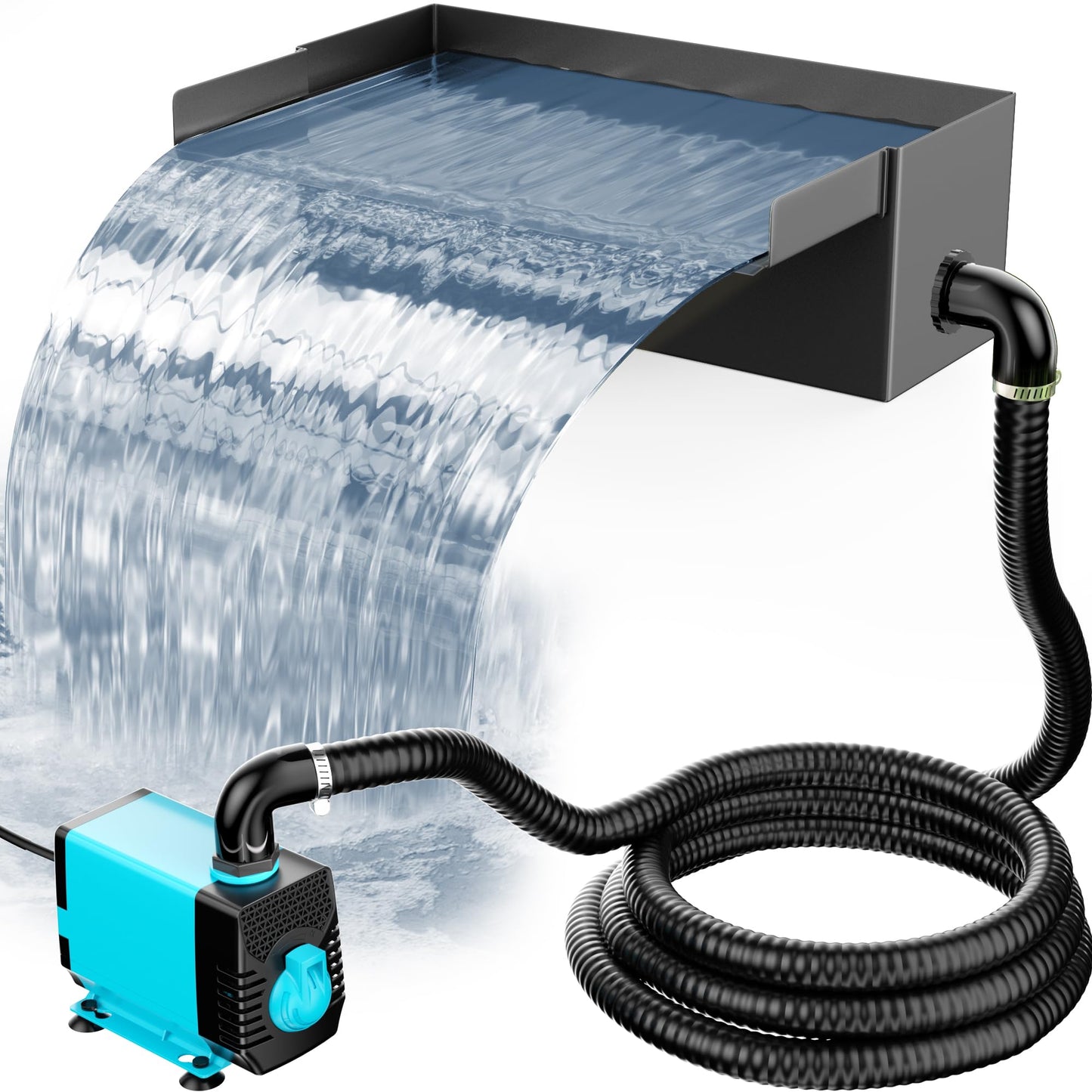 12" Stainless Steel Pond Waterfall Kit with 660GPH Pump