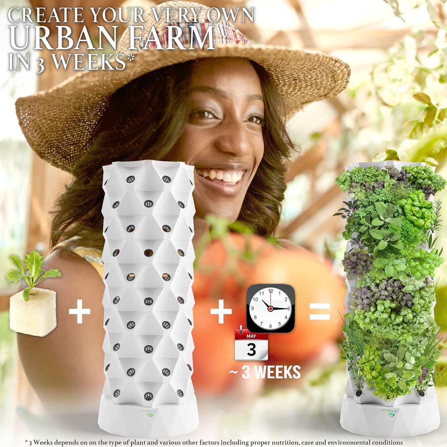Nutraponics 48-Plant Hydroponic Tower Garden