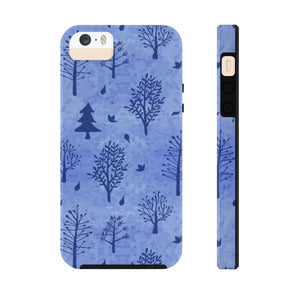Winter Trees Tough Phone Cases - Blue