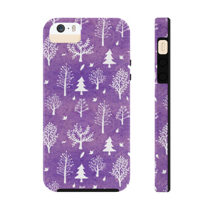 Winter Trees Tough Phone Cases - Purple