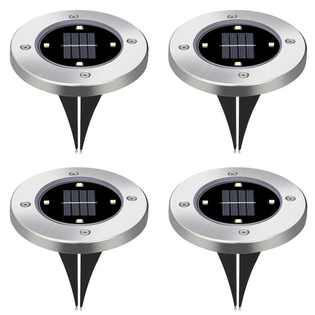 4pcs 4 LEDs Solar Powered Lamp IP65 Waterproof