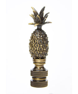 Tall Pineapple Lamp Finial Antique Brass Metal 2.5"h