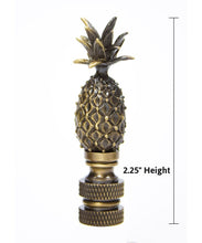 Load image into Gallery viewer, Tall Pineapple Lamp Finial Antique Brass Metal 2.5&quot;h
