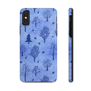 Winter Trees Tough Phone Cases - Blue