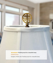 Load image into Gallery viewer, Classic 4 Blessings Asian Lamp Finial Antique Brass Metal 2.25&quot;h
