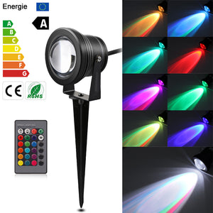 10W RGB LED Lawn Light Remote Control with Spike