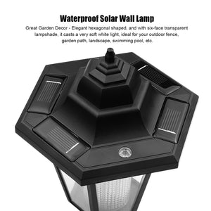 Waterproof Solar Wall Lamp Hexagonal Warm White