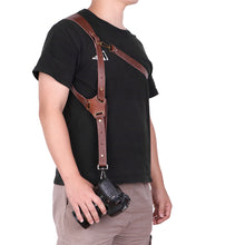 Load image into Gallery viewer, Genuine Leather Camera Shoulder Strap Adjustable
